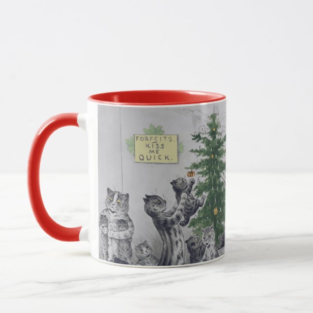Taza Fiesta de Navidad de los gatos de Louis Wain del (Izquierda)