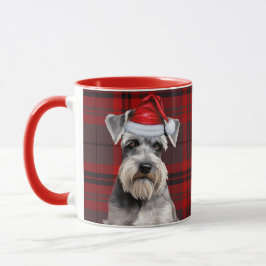 Taza Fiesta de Navidad Plaid Rojo para Amantes de Schna
