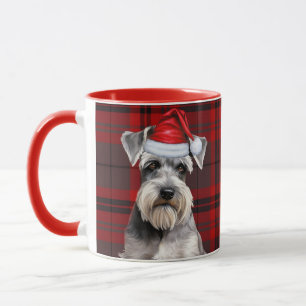 Taza Fiesta de Navidad Plaid Rojo para Amantes de Schna