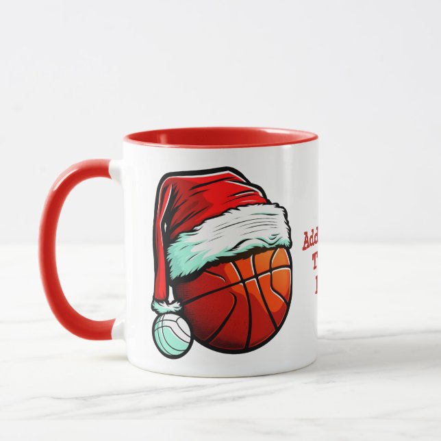 Taza Fiesta de Navidades de Baloncesto Santa Hat Navida (Izquierda)