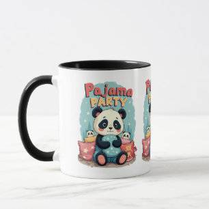 Taza Fiesta de pijamas de panda Kawaii estética acogedo