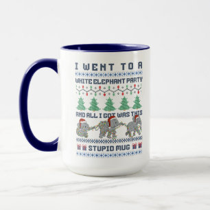 Taza Fiesta del Elefante Blanco Chiste Feo de Navidad D