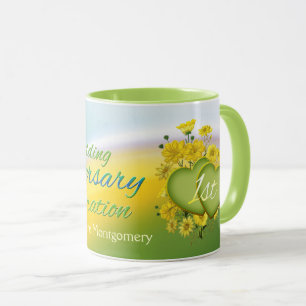 Taza Fiesta del primer aniversario Boda de Wildflower H