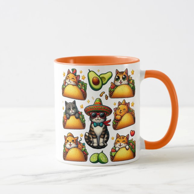Taza Fiesta felina: gatos y tacos (Derecha)