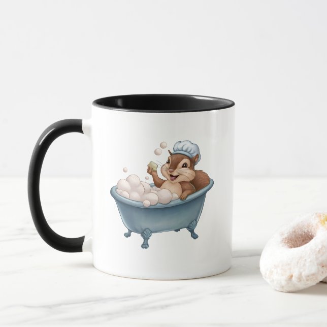 Taza Fiesta Retro de Bebé con Ardilla (Con donut)