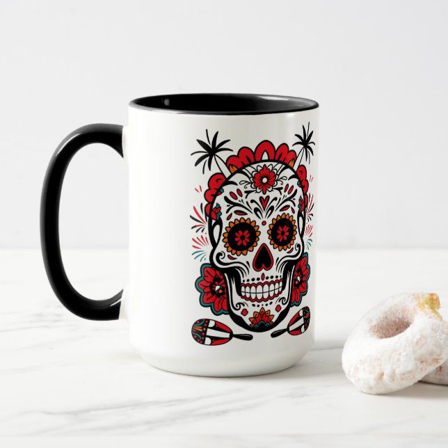 Taza Fiesta Skull Vibes (Con donut)