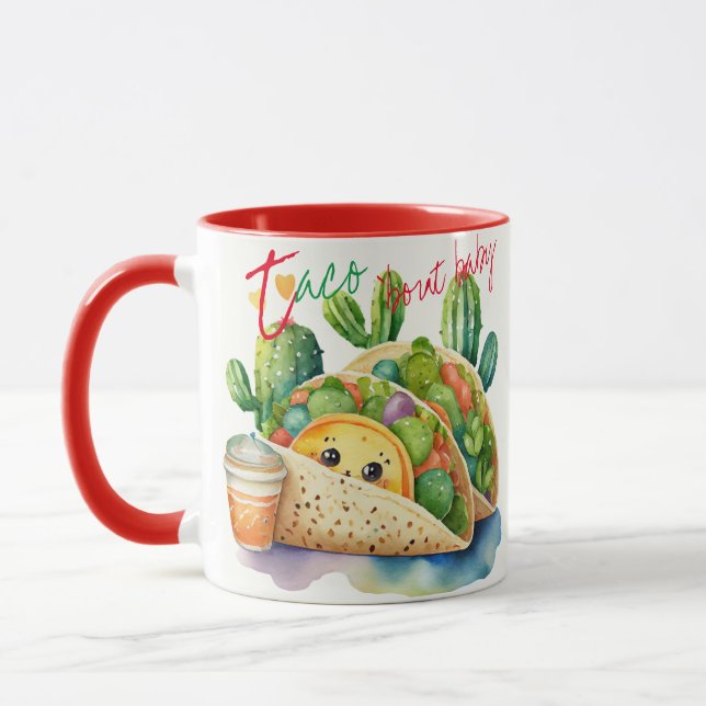 Taza Fiesta Taco 'sobre Baby Shower Cute Fun Moderno (Izquierda)