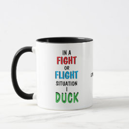Taza Fight or Flight and Coffee Funny Humor Mug