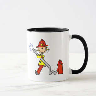 Taza Figura bombero del palillo con la manguera