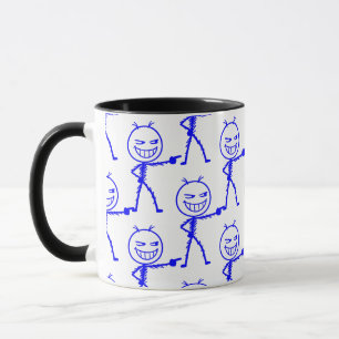 Taza Figura de Palito Doodle Patrón Sin Costuras - Dive