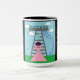 Taza Figura femenina púrpura busca éxito