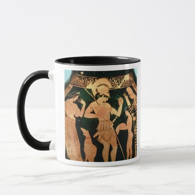 Taza Figura roja florero del ático que representa a un (Izquierda)