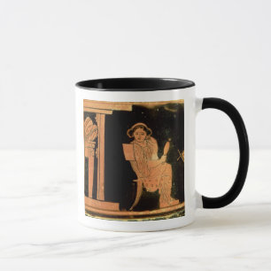 Taza Figura roja pyxis del ático que representa a una