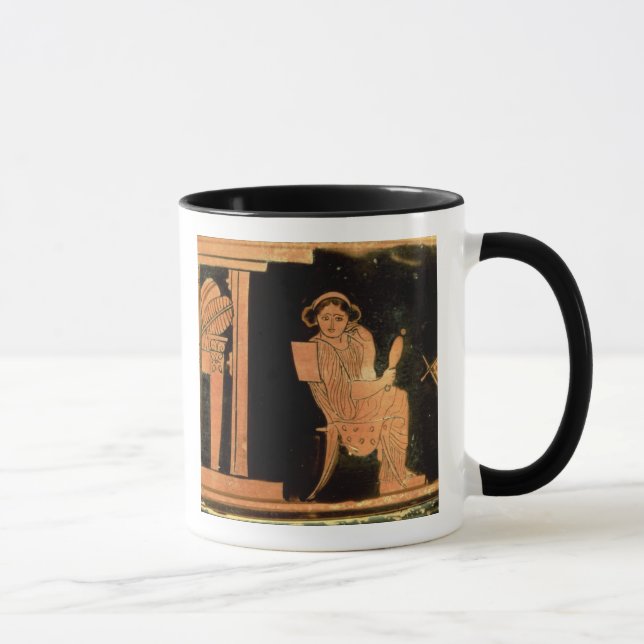Taza Figura roja pyxis del ático que representa a una (Derecha)