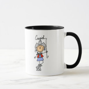 Taza Figura vaquera del palillo con el lazo