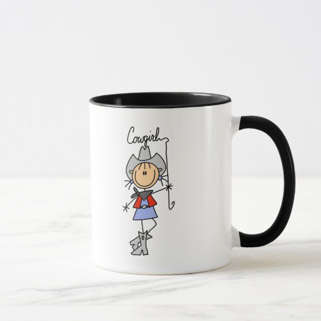 Taza Figura vaquera del palillo con el lazo (Derecha)