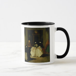 Taza Figuras enmascaradas en un café veneciano