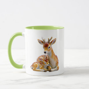 Taza Figurilla de ciervo porcelana vintage cervatillo m