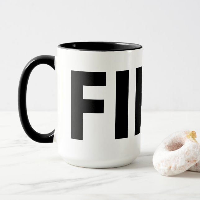 Taza FIKA Mug blanco y negro (Con donut)