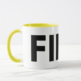 Taza FIKA Negrita Amarillo, Negro y Blanco Mug