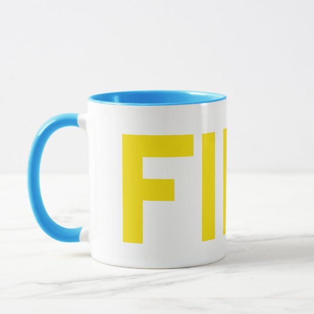 Taza FIKA Negrita Amarillo y Azul Mug (Izquierda)