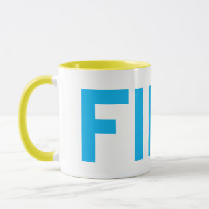 Taza FIKA Negrita Amarillo y Azul Mug