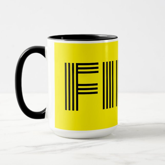 Taza Fika sueca amarillo y negro (Izquierda)