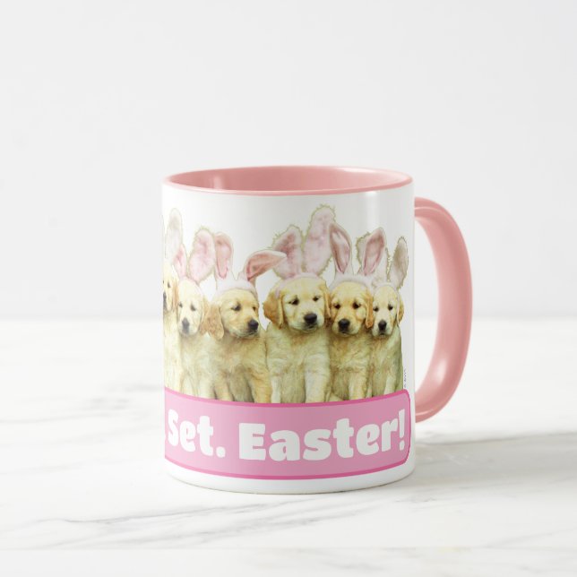 Taza Fila de conejitos cachorros (Anverso derecho)