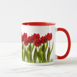 Taza Fila de los tulipanes brillantes de la primavera