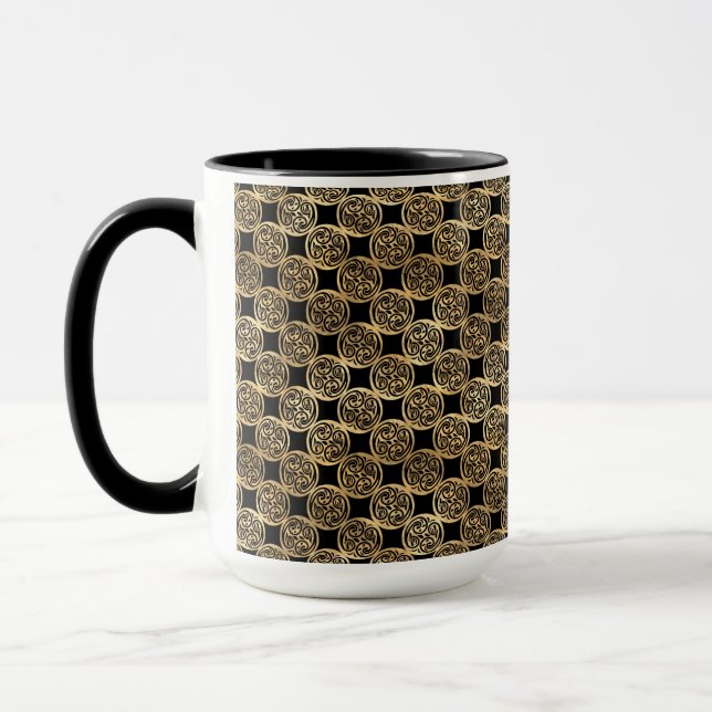 Taza FILAS NEGRO Y ORO DE bonitos CELÁTICAS (Izquierda)