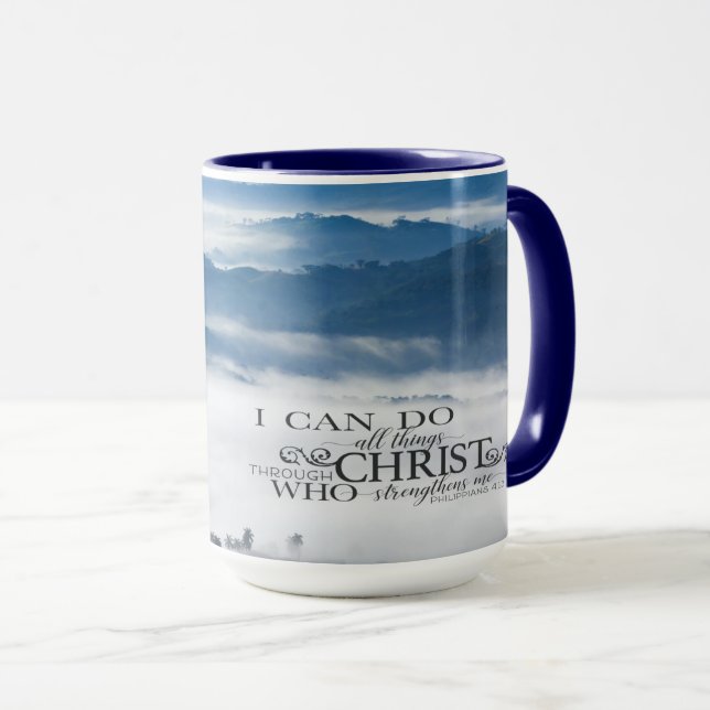 Taza Filipinas 4:13 Todas las cosas a través de la Bibl (Anverso derecho)