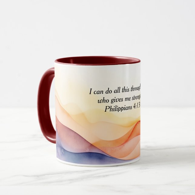 Taza Filipinas 4:13 Verso de la Biblia Cristiana (Anverso izquierdo)