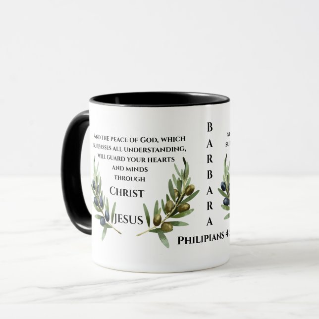 Taza Filipinas 4:7 Paz en Dios Mug (Anverso izquierdo)
