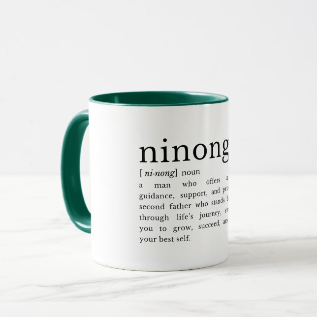 Taza Filipino Ninong Definition Mug, Godfather Gift Mug (Anverso izquierdo)