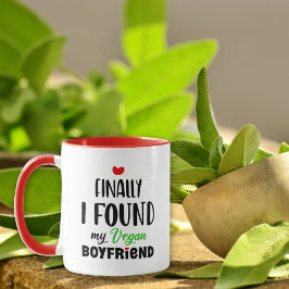 Taza Finalmente encontré a mi novio vegan, Valentine