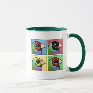 Taza Finch Gouldian de cuatro colores