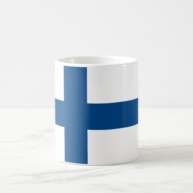 Taza finlandesa abstracta de la bandera (Centro)