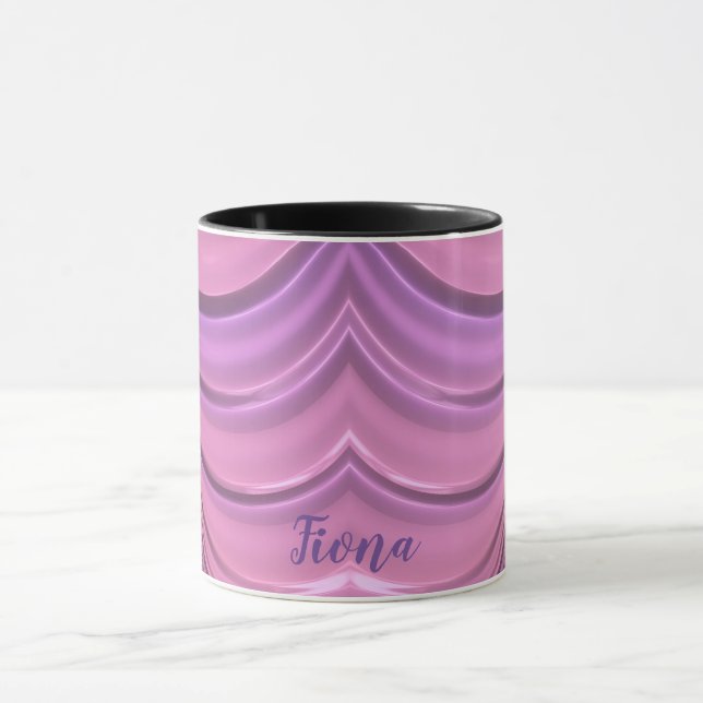 Taza FIONA ~ GLOSSY 3D Extravagante Rosa Malva Fractal  (Centro)