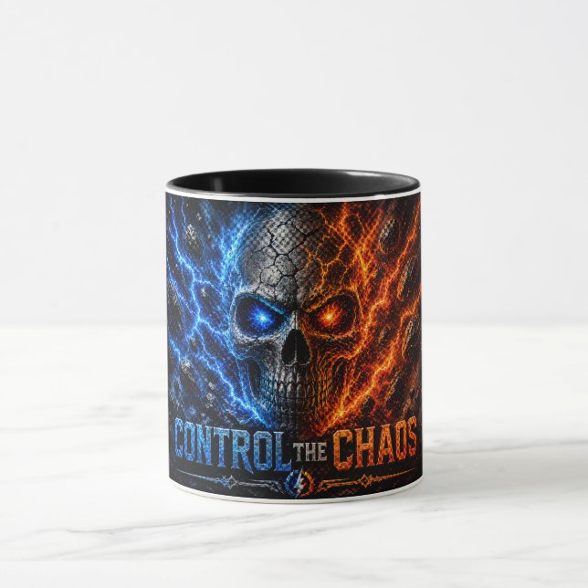 Taza Fire vs Ice Skull 3D Shirt –  (Centro)