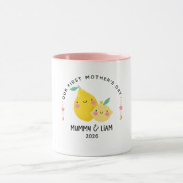 Taza First Mother’s Day 2026 Cute Lemon Mom & Baby 