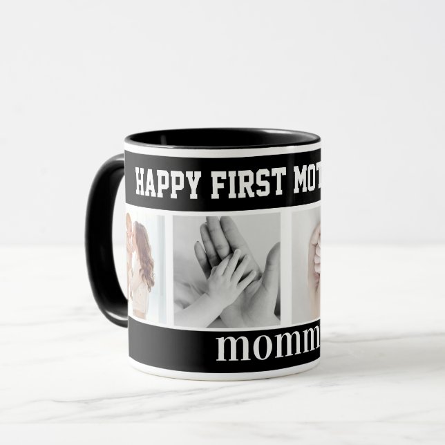 Taza first mothers day cute photo collage Mug (Anverso izquierdo)