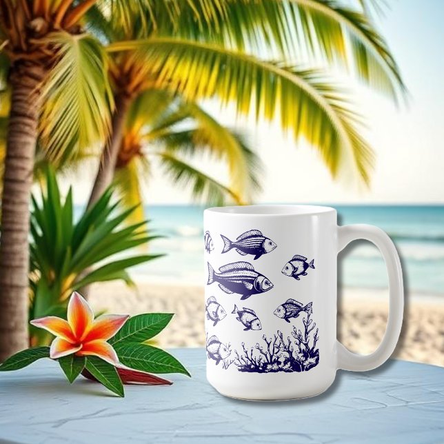 Taza Fish Under Water-Fisherman Style Trend (Fishes Fisherman Trend Beach Summer Mug)