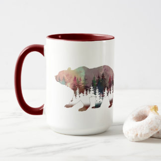 Taza Flagrante acuarela Oso salvaje de vida