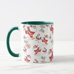 Taza Flamenco Tropical Santa Patrón de Navidad verde