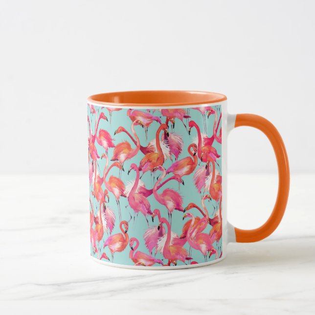 Taza Flamencos de la acuarela recolectados (Derecha)
