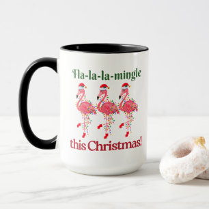 Taza Flamencos navidades en Santa Hats