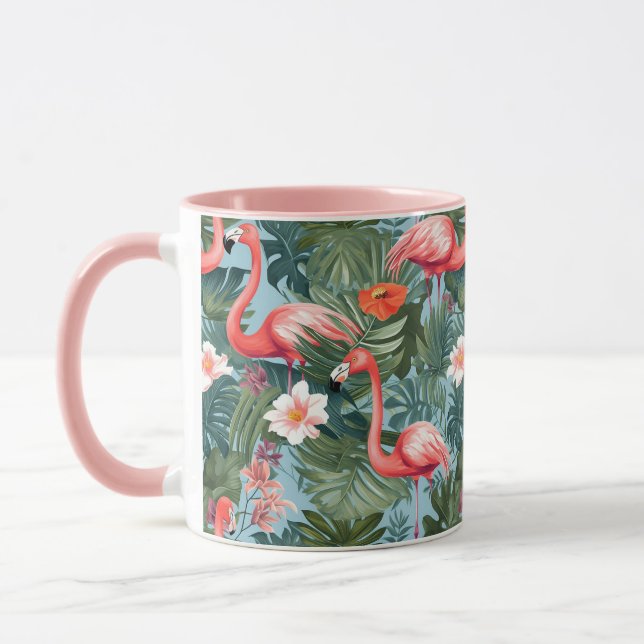 Taza Flamencos y paro de hojas de palmera (Izquierda)