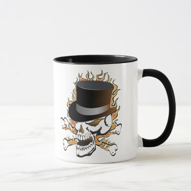 Taza Flaming Top Hat Skull (Derecha)
