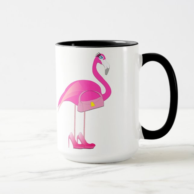 Taza Flamingo Black 15 oz Ringer Mug (Derecha)