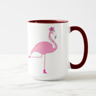 Taza Flamingo Black 15 oz Ringer Mug